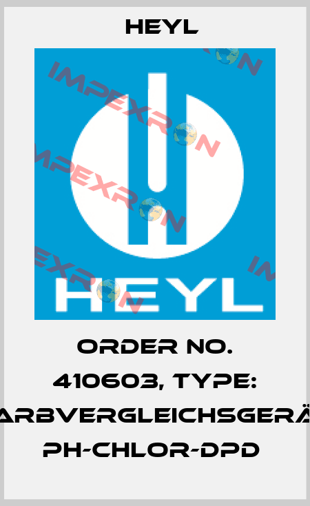 Order No. 410603, Type: Farbvergleichsgerät pH-Chlor-DPD  Heyl