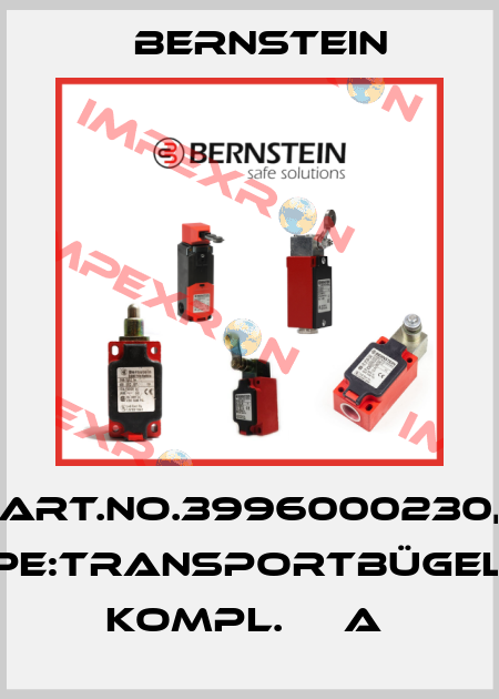 Art.No.3996000230, Type:TRANSPORTBÜGEL-F2 KOMPL.     A  Bernstein
