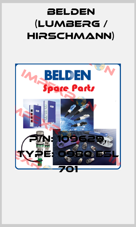 P/N: 109629, Type: 0980 ESL 701 Belden (Lumberg / Hirschmann)