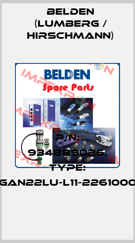 P/N: 934889026, Type: GAN22LU-L11-2261000 Belden (Lumberg / Hirschmann)