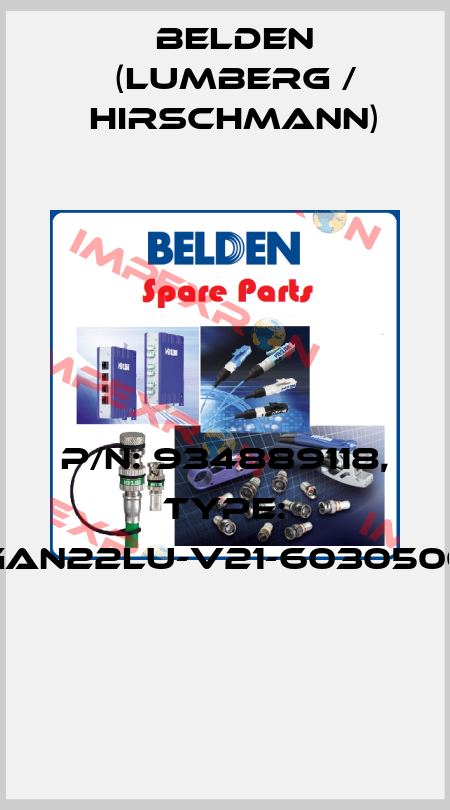 P/N: 934889118, Type: GAN22LU-V21-6030500  Belden (Lumberg / Hirschmann)