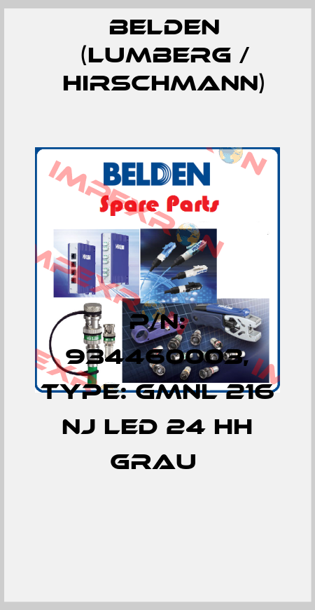 P/N: 934460003, Type: GMNL 216 NJ LED 24 HH grau  Belden (Lumberg / Hirschmann)