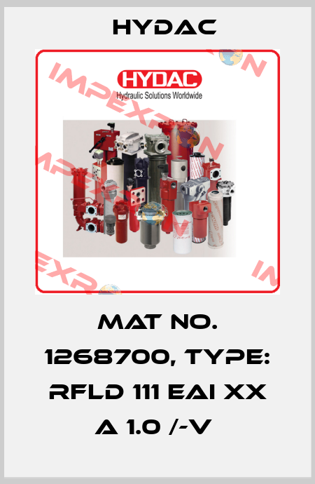 Mat No. 1268700, Type: RFLD 111 EAI XX A 1.0 /-V  Hydac
