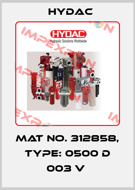 Mat No. 312858, Type: 0500 D 003 V  Hydac