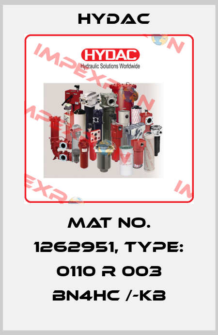 Mat No. 1262951, Type: 0110 R 003 BN4HC /-KB Hydac