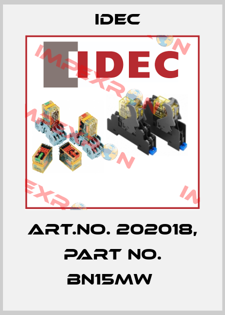 Art.No. 202018, Part No. BN15MW  Idec