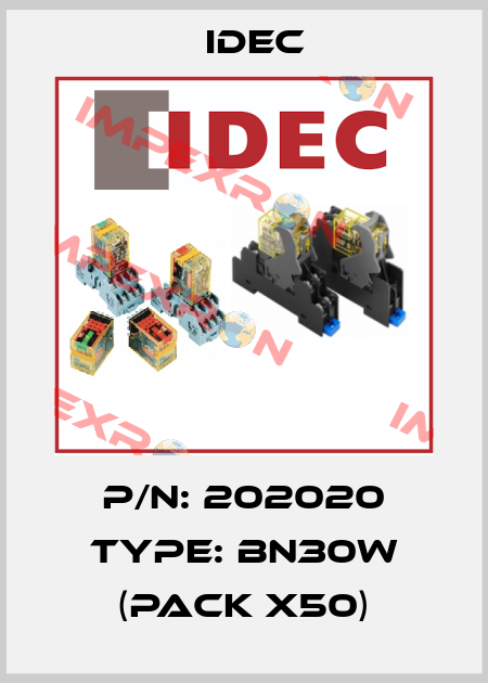 P/N: 202020 Type: BN30W (pack x50) Idec