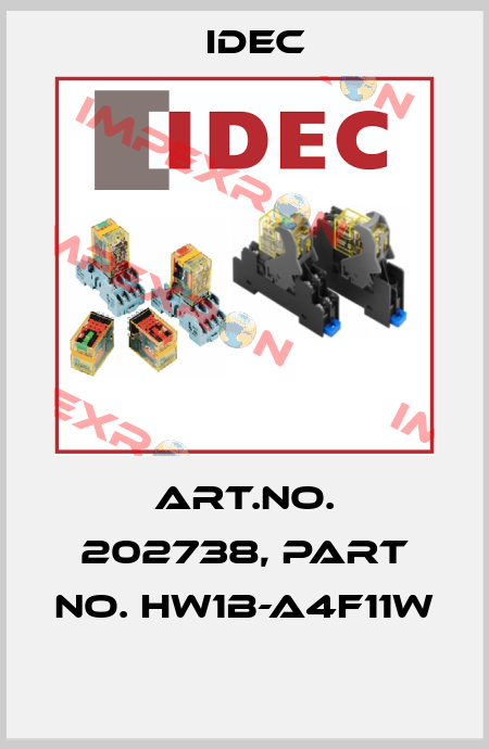 Art.No. 202738, Part No. HW1B-A4F11W  Idec
