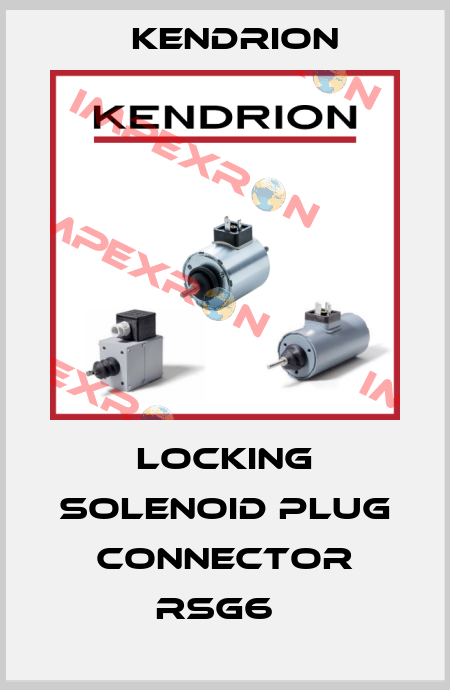 Locking Solenoid Plug Connector RSG6   Kendrion