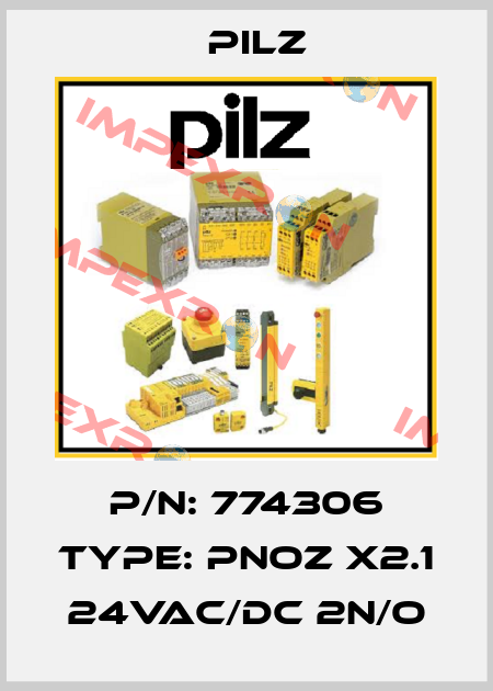 P/N: 774306 Type: PNOZ X2.1 24VAC/DC 2n/o Pilz