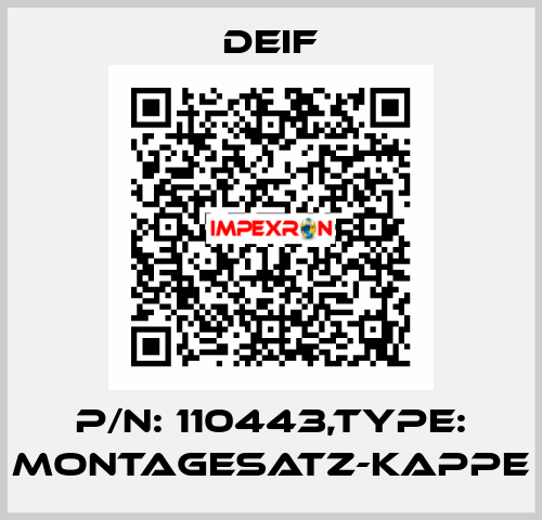 P/N: 110443,Type: MONTAGESATZ-KAPPE Deif