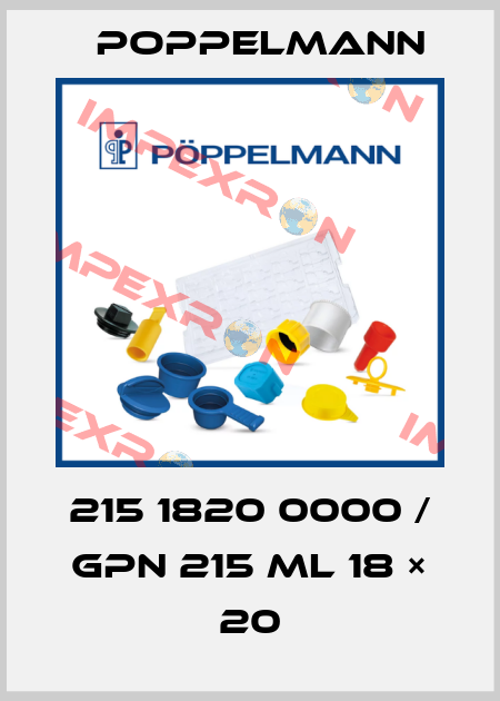 215 1820 0000 / GPN 215 ML 18 × 20 Poppelmann