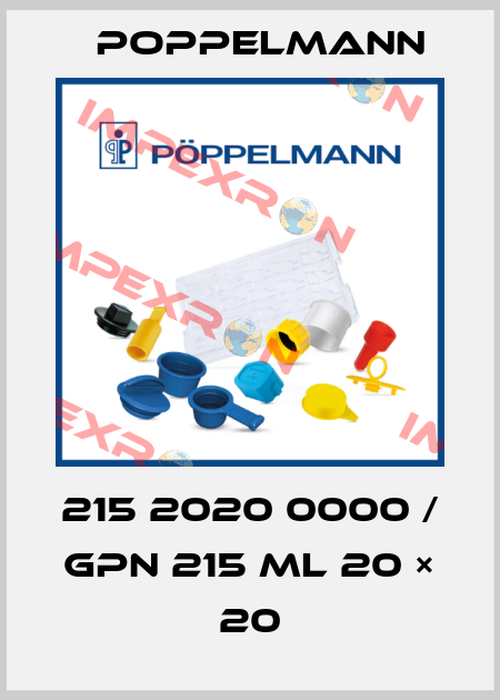 215 2020 0000 / GPN 215 ML 20 × 20 Poppelmann