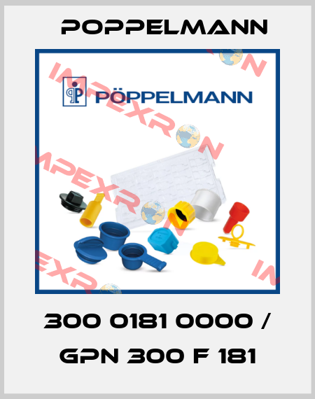 300 0181 0000 / GPN 300 F 181 Poppelmann