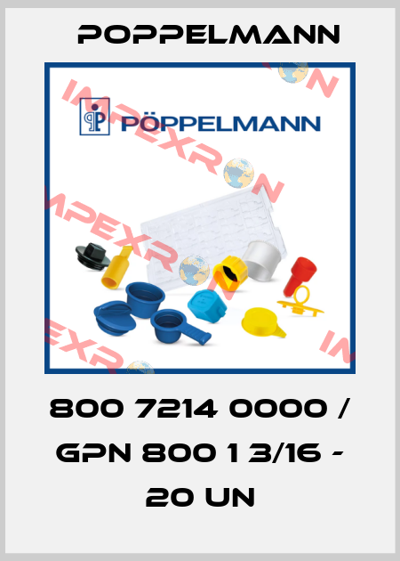 800 7214 0000 / GPN 800 1 3/16 - 20 UN Poppelmann