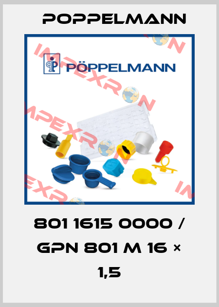 801 1615 0000 / GPN 801 M 16 × 1,5 Poppelmann