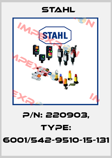 p/n: 220903, Type: 6001/542-9510-15-131 Stahl