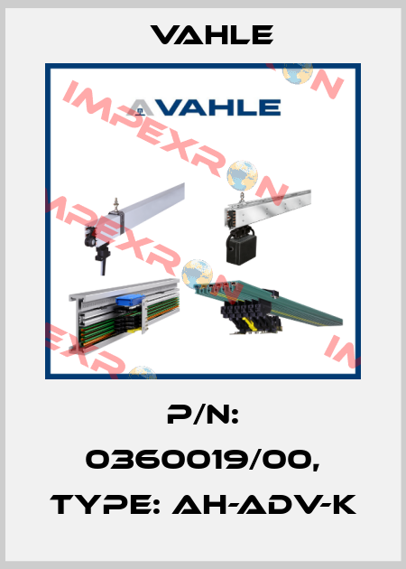 P/n: 0360019/00, Type: AH-ADV-K Vahle
