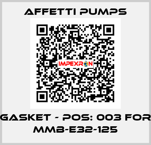 Gasket - Pos: 003 for MMB-E32-125 Affetti pumps
