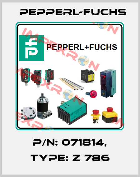p/n: 071814, Type: Z 786 Pepperl-Fuchs