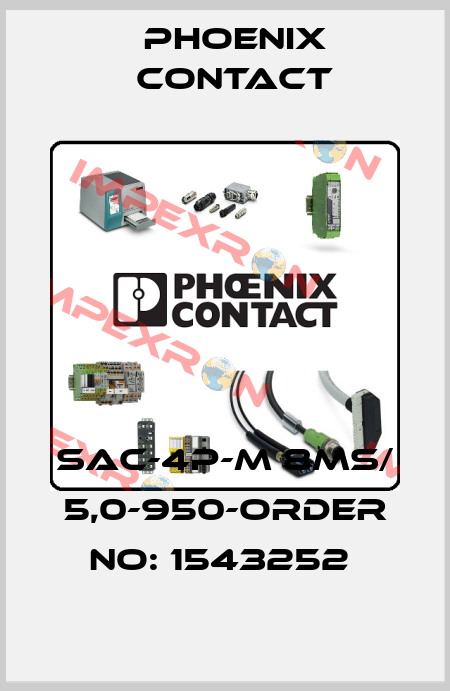 SAC-4P-M 8MS/ 5,0-950-ORDER NO: 1543252  Phoenix Contact