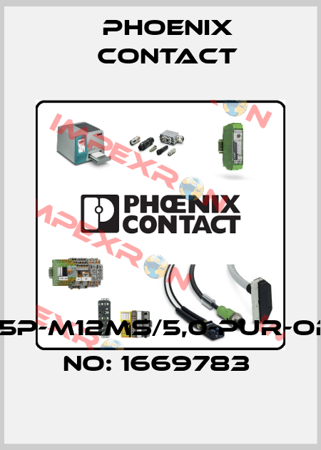 SAC-5P-M12MS/5,0-PUR-ORDER NO: 1669783  Phoenix Contact