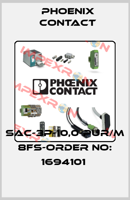 SAC-3P-10,0-PUR/M 8FS-ORDER NO: 1694101  Phoenix Contact