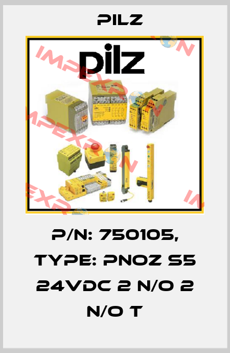 p/n: 750105, Type: PNOZ s5 24VDC 2 n/o 2 n/o t Pilz