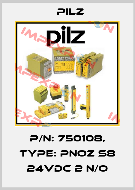 p/n: 750108, Type: PNOZ s8 24VDC 2 n/o Pilz