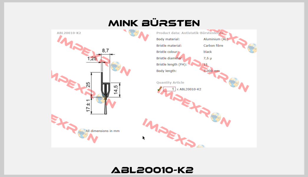 ABL20010-K2  Mink Bürsten