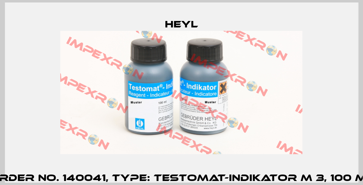 Order No. 140041, Type: Testomat-Indikator M 3, 100 ml Heyl